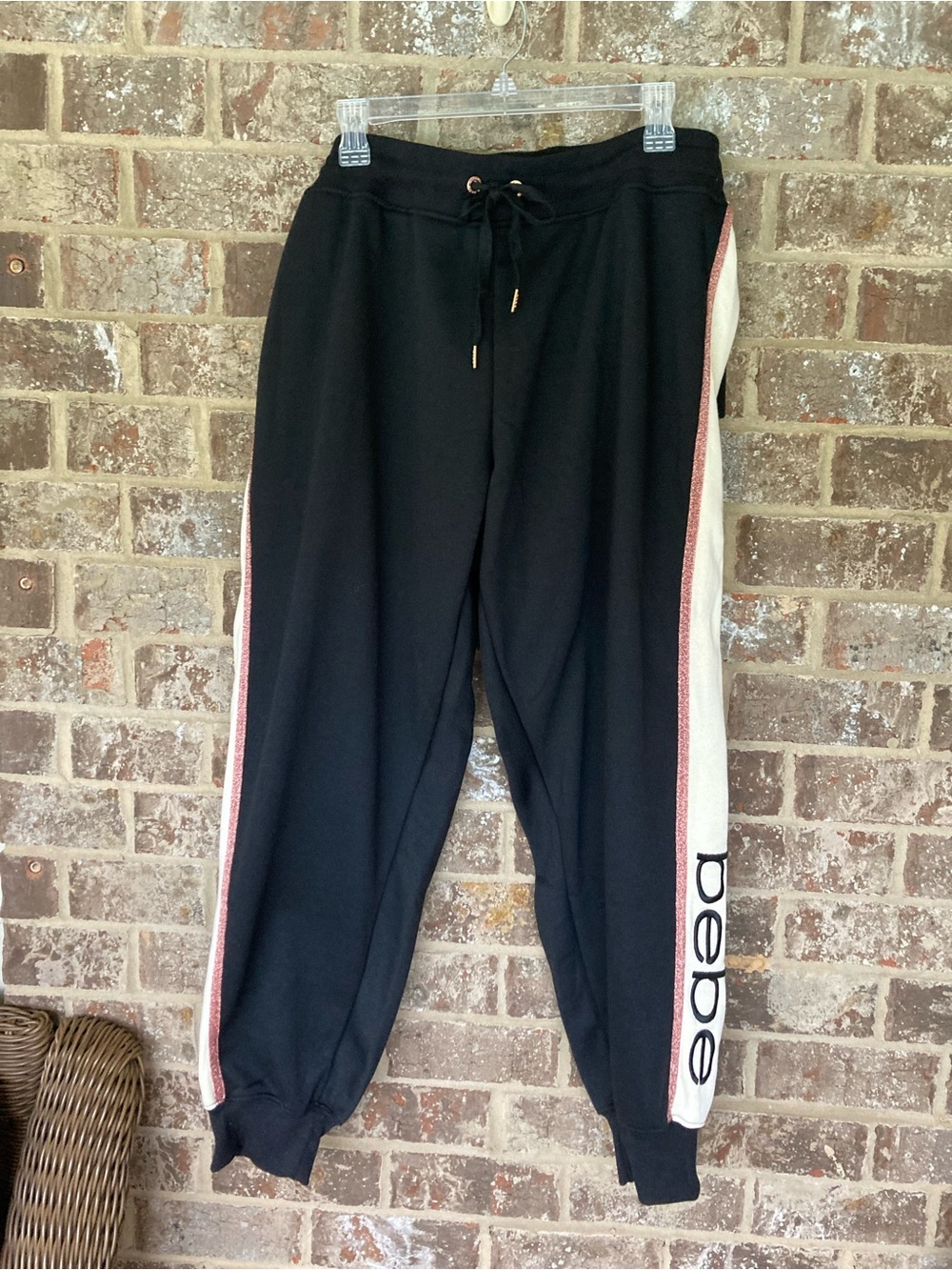 Bebe  Sport Color Pop Joggers NWT Size‎ 3X woman’s Black white rose gold